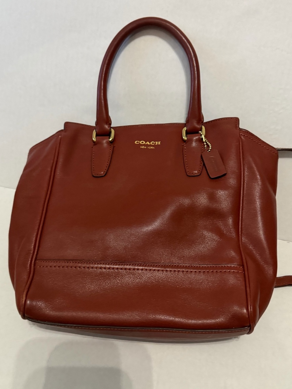 COACH Classic chestnut brown crossbody UEC 9x8x3, top zipper.Strap& 2 handles - Picture 4 of 14